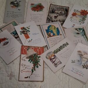 Vintage-Inspired Christmas Greeting Card Set - Multi Color Vintage